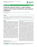 Báo cáo y học: CD40mAb adjuvant induces a rapid antibody response that may be beneficial in post-exposure prophylaxis