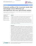 Báo cáo y học: Proteomic profiling of the mesenteric lymph after hemorrhagic shock: Differential gel electrophoresis and mass spectrometry analysis