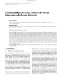 Báo cáo hóa học: An Optimal Medium Access Control with Partial Observations for Sensor Networks