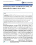 Báo cáo y học: Paraneoplastic limbic encephalitis presenting as a neurological emergency: a case report