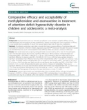 Báo cáo y học: Comparative efficacy and acceptability of methylphenidate and atomoxetine in treatment of attention deficit hyperactivity disorder in children and adolescents: a meta-analysis