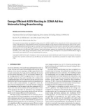 Báo cáo hóa học: Energy Efﬁcient AODV Routing in CDMA Ad Hoc Networks Using Beamforming