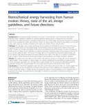 Báo cáo khoa hoc: Biomechanical energy harvesting from human motion: theory, state of the art, design guidelines, and future directions