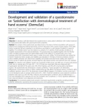 báo cáo khoa học: Development and validation of a questionnaire on ‘Satisfaction with dermatological treatment of hand eczema' (DermaSat)