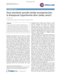 Báo cáo y học: Does anesthetic provide similar neuroprotection to therapeutic hypothermia after cardiac arrest?