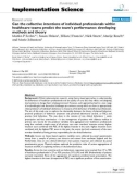 Báo cáo y học: Can the collective intentions of individual professionals within healthcare teams predict the team's performance: developing methods and theory