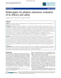 Báo cáo khoa học: Radiosurgery for pituitary adenomas: evaluation of its efficacy and safety