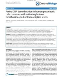 Báo cáo y học: Active DNA demethylation in human postmitotic cells correlates with activating histone modifications, but not transcription levels