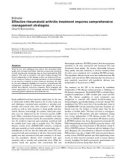 Báo cáo y học: Effective rheumatoid arthritis treatment requires comprehensive management strategies