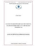 Luận án Tiến sĩ Tài chính Ngân hàng: Các yếu tố ảnh hưởng đến tuân thủ thuế của các doanh nghiệp nhỏ và vừa trên địa bàn tỉnh Đồng Nai