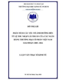 Luận văn Thạc sĩ Kinh tế: Phân tích các yếu tố ảnh hưởng đến tỷ lệ thu nhập lãi thuần của các ngân hàng thương mại cổ phần Việt Nam giai đoạn 2005-2016