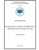 Luận án tiến sĩ Kinh tế: Chỉ số quản trị công ty và hiệu quả tài chính công ty trên thị trường chứng khoán Việt Nam