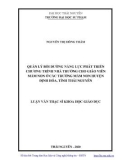 Luận văn Thạc sĩ Khoa học giáo dục: Quản lý bồi dưỡng năng lực phát triển chương trình nhà trường cho giáo viên mầm non ở các trường mầm non huyện Định Hóa, tỉnh Thái Nguyên