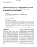 Báo cáo hóa học: Joint Impact of Frequency Synchronization Errors and Intermodulation Distortion on the Performance of Multicarrier DS-CDMA Systems