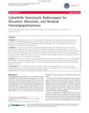 Báo cáo y học: CyberKnife Stereotactic Radiosurgery for Recurrent, Metastatic, and Residual Hemangiopericytomas