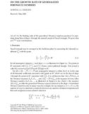 ON THE GROWTH RATE OF GENERALIZED FIBONACCI NUMBERS DONNIELL E. FISHKIND Received 1 May 2004 Let