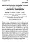 Báo cáo khoa học: Mesures des déformations résiduelles de croissance à la surface des arbres, en relation avec leur morphologie. Observations sur différentes espèces