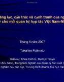 Năng lực, cấu trúc và cạnh tranh của ngành - Gợi ý cho mối quan hệ hợp tác Việt Nam - Nhật Bản