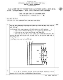 Đáp án đề thi tốt nghiệp cao đẳng nghề khóa 3 (2009-2012) - Nghề: Lắp đặt điện và điều khiển trong công nghiệp - Môn thi: Lý thuyết chuyên môn - Mã đáp án: ĐA KTLĐ&ĐKTCN-LT43