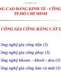 Phần 4. CÔNG GIA CÔNG BẰNG CẮT GỌT