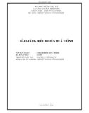 Bài giảng điều khiển quá trình 1