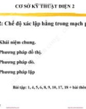 Bài giảng Cơ sở kỹ thuật điện 2: Chương 2 - TS. Nguyễn Việt Sơn