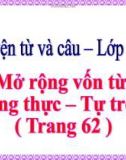 Bài giảng môn Tiếng Việt lớp 4 năm học 2020-2021 - Tuần 6: Luyện từ và câu Mở rộng vốn từ: Trung thực, tự trọng (Trường Tiểu học Thạch Bàn B)