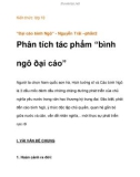 Kiến thức lớp 10 Đại cáo bình Ngô - Nguyễn Trãi –phân tích tác phẩm