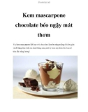 Kem mascarpone chocolate béo ngậy mát thơm