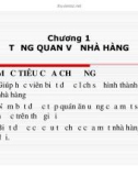 Bài giảng môn Quản trị nhà hàng: Chương 1 - GV. Trần Thu Hương