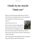 Chuẩn bị cho chuyến hành sơn