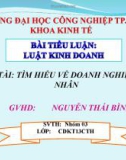 ĐỀ TÀI: TÌM HIỂU VỀ DOANH NGHIỆP TƯ NHÂN