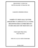 Tóm tắt Luận án Tiến sĩ Sinh học: Nghiên cứu phân loại, tập tính dinh dưỡng và sinh sản của cà cuống (Belostomatidae: Lethocerus sp.) ở Cộng hoà Dân chủ Nhân dân Lào