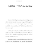 Acid folic - 'Vệ sĩ' của sức khỏe