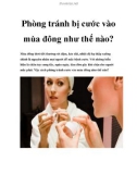 Phòng tránh bị cước vào mùa đông như thế nào?