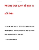 Những thói quen dễ gây ra sỏi thận