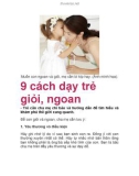 9 cách dạy trẻ giỏi, ngoan