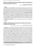 Nghiên cứu nồng độ glucose dịch màng bụng ở bệnh nhân đang điều trị lọc màng bụng liên tục ngoại trú