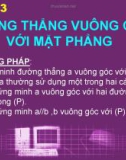 Chủ đề 3: ĐƯỜNG THẲNG VUÔNG GÓC VỚI MẶT PHẲNG