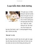 Loạn kiến thức dinh dưỡng