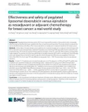 Effectiveness and safety of pegylated liposomal doxorubicin versus epirubicin as neoadjuvant or adjuvant chemotherapy for breast cancer: A real-world study