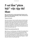 5 sai lầmphản bội việc tập thể thao