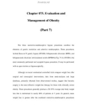 Chapter 075. Evaluation and Management of Obesity (Part 7)