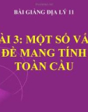 Bài giảng Địa lý 11 bài 3: Một số vấn đề mang tính toàn cầu