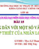 Bài giảng Giáo dục công dân lớp 10 - Bài 15: Công dân với một số vấn đề cấp thiết của nhân loại