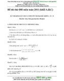 Đề thi thử ĐH môn toán 2011 (khối A,B,C) KỲ THI KHẢO SÁT CHẤT LƯỢNG ÔN THI ĐẠI HỌC KHỐI A - B – D Môn thi: Toán