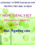 Bài giảng môn Tiếng Việt lớp 1 sách Cánh diều năm học 2019-2020 - Tuần 31: Chính tả Ngưỡng cửa (Trường Tiểu học Ái Mộ B)