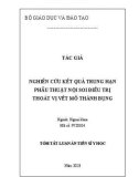 Tóm tắt Luận án Tiến sĩ Y học: Nghiên cứu kết quả trung hạn phẫu thuật nội soi điều trị thoát vị vết mổ thành bụng