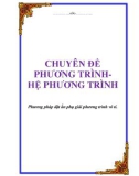 Chuyên đề Toán: Hệ phương trình