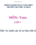 Bài giảng môn Toán lớp 1 năm học 2019-2020 - Tuần 26: So sánh các số có hai chữ số (Trường Tiểu học Ái Mộ B)